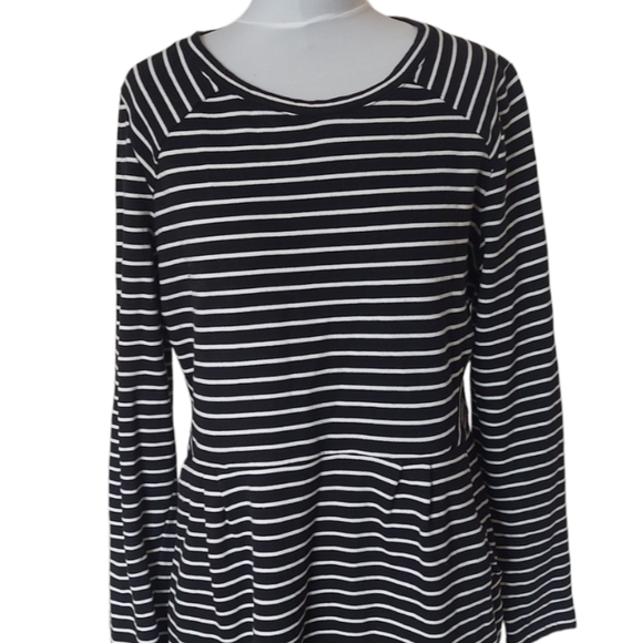Joules Daylia Black Striped Dress UK Size 18 White Stripes Heavy Cotton Pockets - Picture 4 of 11